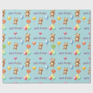 Teddybären, Ballons und Bonbons von Natasha Us Geschenkpapier