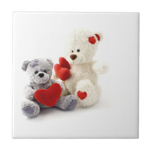 Teddybären haben Keramikfliesen mit Herzen Fliese