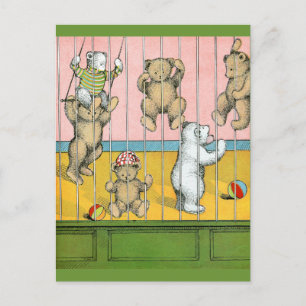 Teddybären hinter Gittern Postkarte