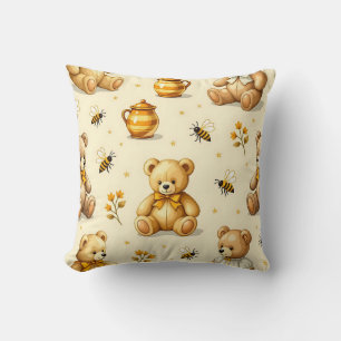 Teddybären Honigbienen Kinderzimmer Muster Kissen