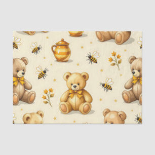 Teddybären-Honigbienen-Kinderzimmer-Muster Seidenpapier