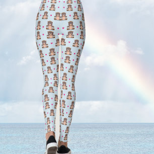 Teddybären in blauen Leggings