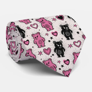 Teddybären mit Herzen und Rosa - Valentinstag (4) Krawatte