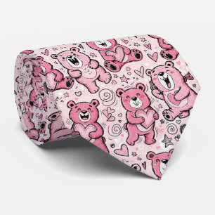 Teddybären mit Herzen und Rosa - Valentinstag (5) Krawatte