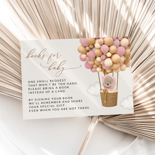 Teddybären, rosa Balloons, Bücher für Baby Begleitkarte (Von Creator hochgeladen)