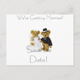 Teddybären, Save the Date! Wir kommen... Ankündigungspostkarte