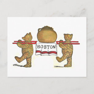 Teddybären und Boston Bean Pot Postkarte