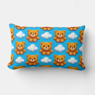 Teddybären und Wolken auf blauem Hintergrund Lendenkissen