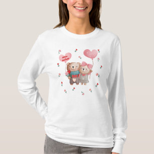 Teddybären verliebt Valentinstag T-Shirt