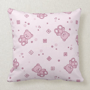 Teddybärhintergrund Rosa Kissen