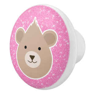 Teddybear Glitzer Keramikknauf