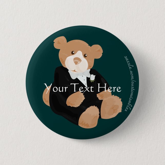 Teddybear Groom Button (Vorderseite)