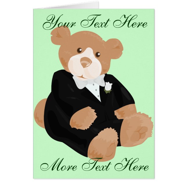 Teddybear Groom Card (Vorne)