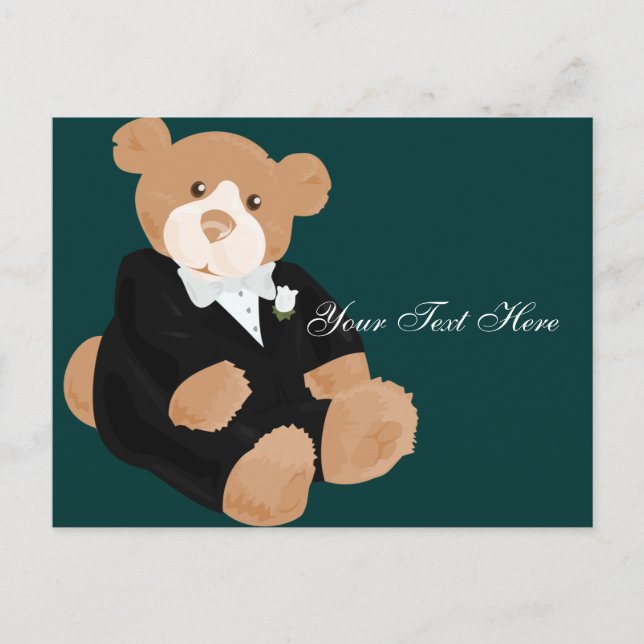 Teddybear Groom Postcard Postkarte (Vorderseite)