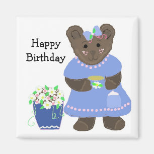 Teddybear Happy Birthday Design Magnet