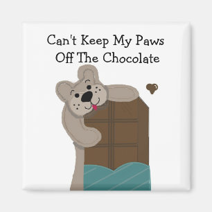 Teddybear Nibbling Chocolate Magnet