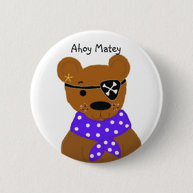Teddybear Pirate Button (Vorderseite)
