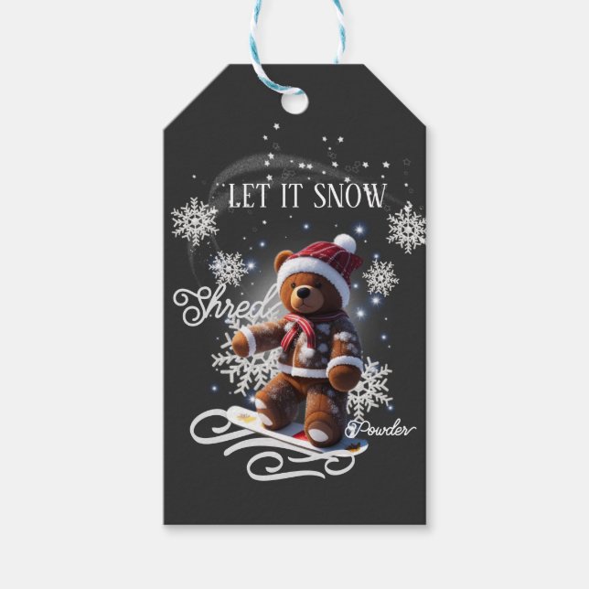 TeddyBear Snowboard/Shred/Gift Tag Geschenkanhänger (Vorderseite)