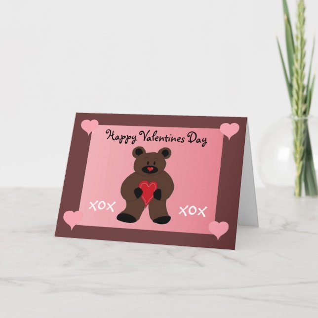 Teddybear Valentine Feiertagskarte (Vorderseite)