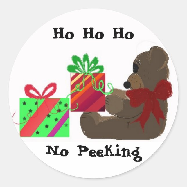 Teddybear with Presets Gift Tag Runder Aufkleber (Vorderseite)