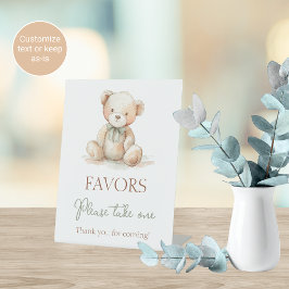 Teddylieblings-Themen-Baby-Shower-Mitgebsel-Tischs Sockelschild