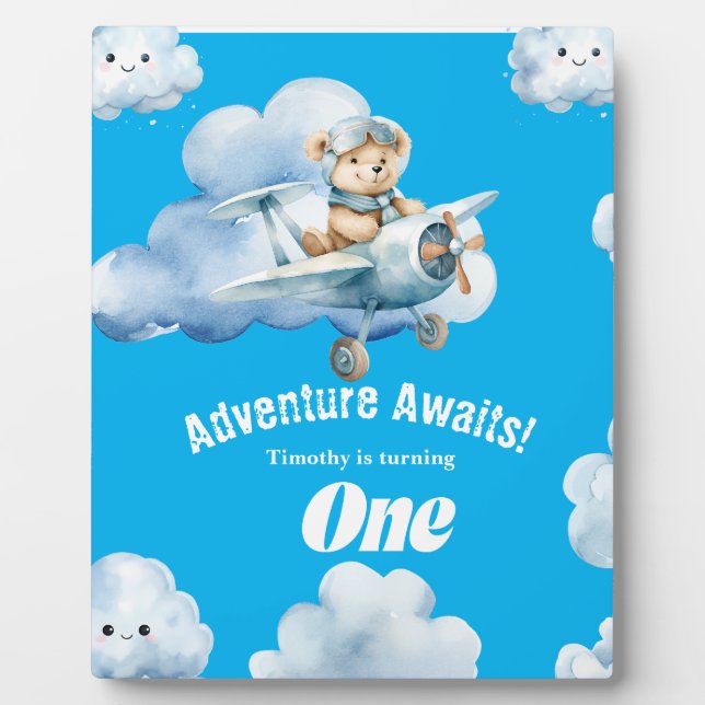 Teddy's 1. Geburtstag Skybound Celebration Bash Fotoplatte (Vorderseite)