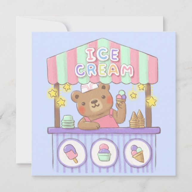 Teddy's Eisdiele Feiertagskarte (Vorderseite)