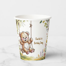 Teddys erstes GeburtstagsschwingenParty Pappbecher