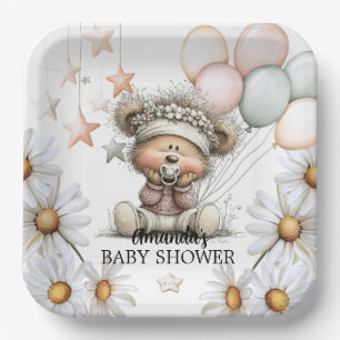 Teddys Fantasievolles Babyshower Pappteller