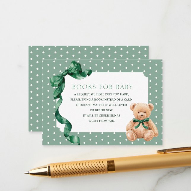 Teddys für Babys Begleitkarte (Vorderseite/Rückseite Beispiel)