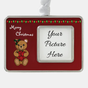 Teddy's Geschenkrahmen Ornament Rahmen-Ornament Silber