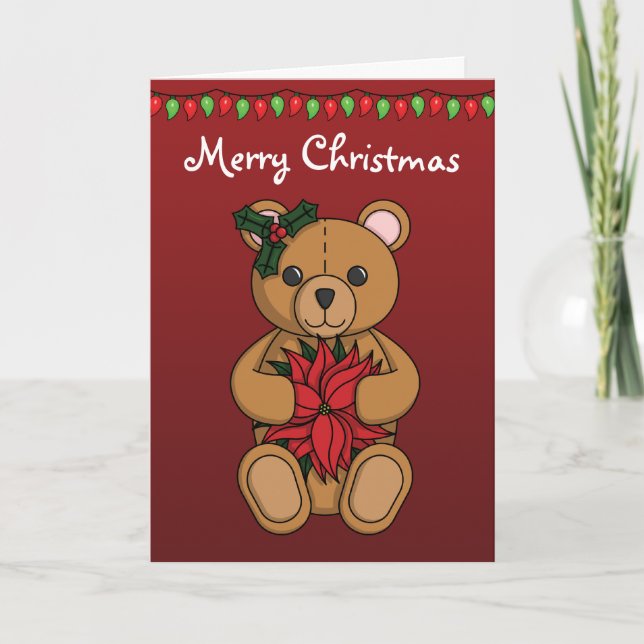 Teddys Grußkarte Feiertagskarte (Vorderseite)