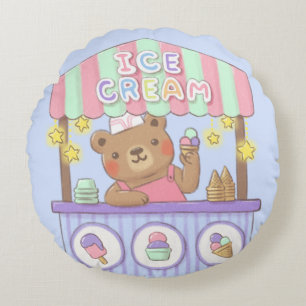 Teddy's Ice Cream Parlor Rundes Kissen