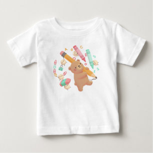 Teddy's Illustration zur Rückkehr in die Schule Baby T-shirt