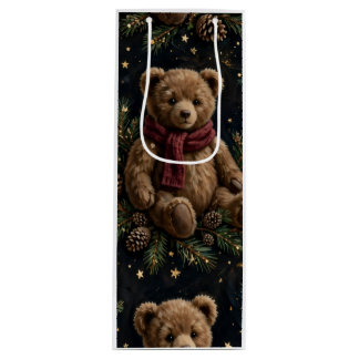 Teddys & Pinienzapfen Wein-Geschenktasche Geschenktüte Für Weinflaschen