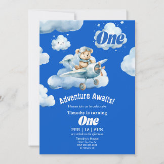 Teddy's Sky Safari: 1. Geburtstagsexpedition Einladung