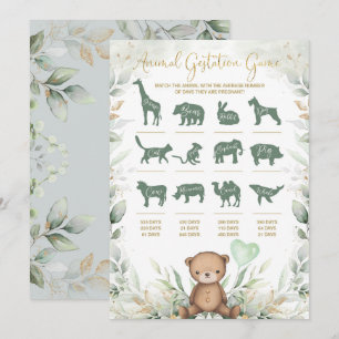 Teddytier-Baby-Shower-Spielkarte zur Tragzeit von Einladung