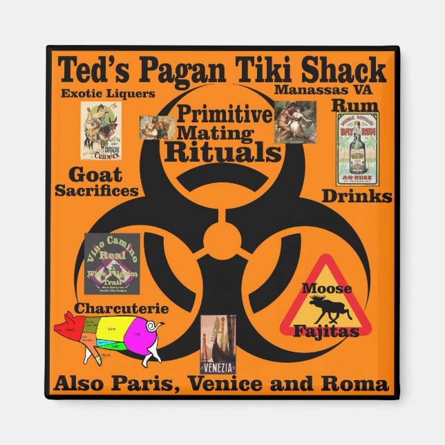 Ted's Pagan Tiki Shack primitive Paarungsrituale Magnet (Vorne)