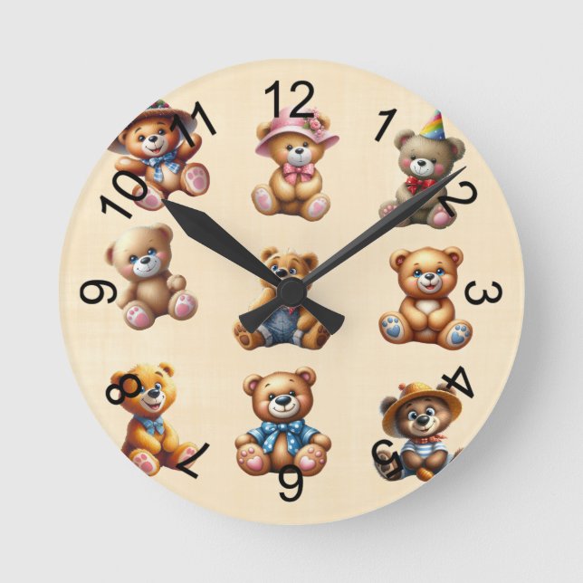 Teds Runde Wanduhr (Vorderseite)