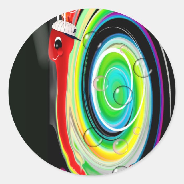 TedTheSnail Runder Aufkleber (Vorderseite)