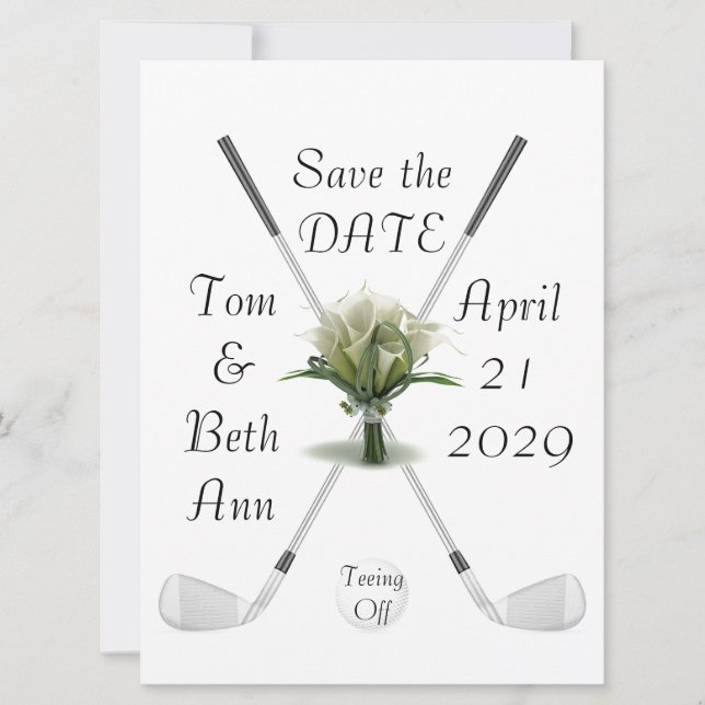 Tee Abschlag Save the Date Ankündigung (Vorderseite)