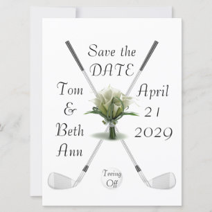 Tee Abschlag Save the Date Ankündigung