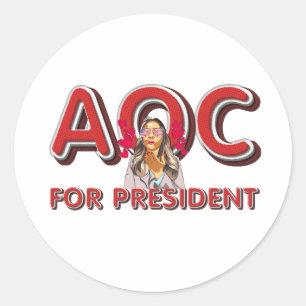 TEE AOC als Präsidentin Runder Aufkleber