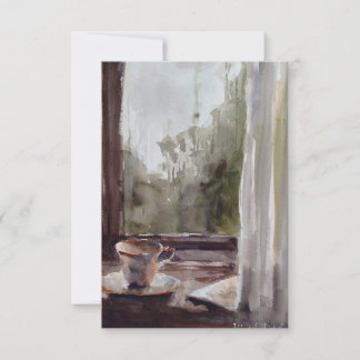 Tee auf einer regnerischen Tageskarte Dankeskarte