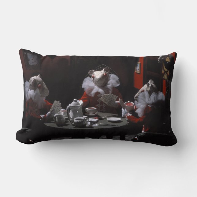 Tee aus Blut und weiße Mäuse mit rotem String am T Lendenkissen (Vorderseite)