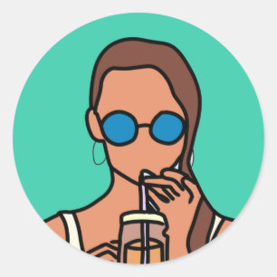 Tee aus dem Glas Runder Aufkleber