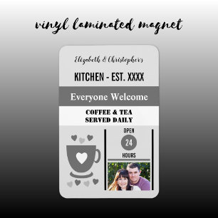 Tee aus grauem Foto aus der Küche Magnet