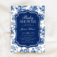 Tee Baby Shower Blue Chinoiserie