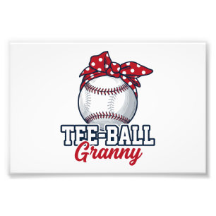 Tee Ball Oma Baseball Bow Vintage Shirt_1 Fotodruck