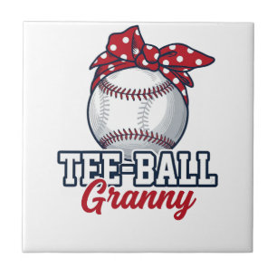 Tee Ball Oma Baseball-Schleife Vintage-Shirt_1 Fliese